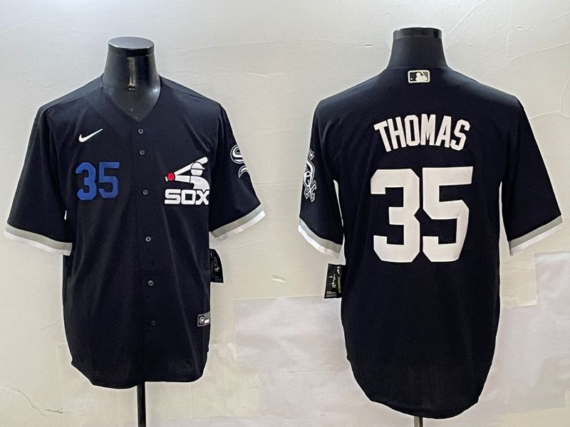 Men Chicago White Sox #35 Thomas Black Game Fashion 2025 Nike MLB Jersey style 3->chicago white sox->MLB Jersey